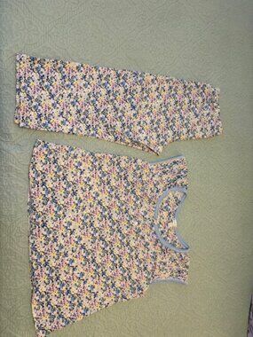 Miss Elaine Pajama Set Women Large Multicolor Floral Pajamas.